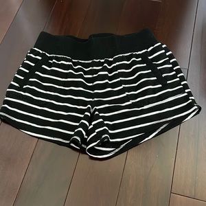 Black and white striped shorts from the brand Athletic Works.